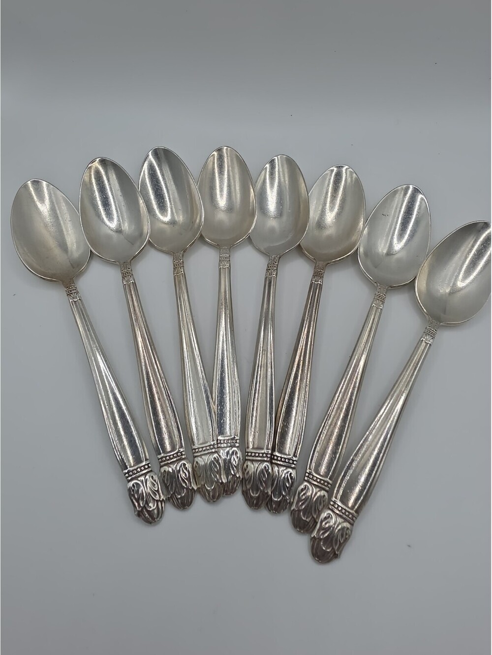 Vintage 1938 Holmes & Edwards IS Silverplate Danish Princess Tea Spoons Lot of 8